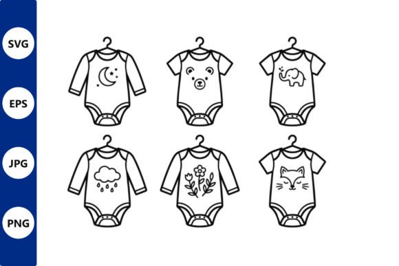 Baby Bodysuit Line Art Set