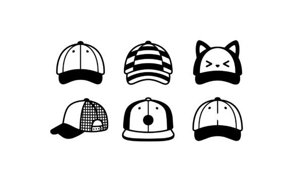 Baseball Hats Cartoon Style Vector Icons