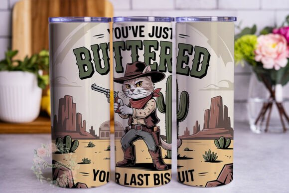 Cat Cowboy Western Desert 20oz Wrap