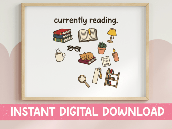 Currently Reading Bookish Wall Print