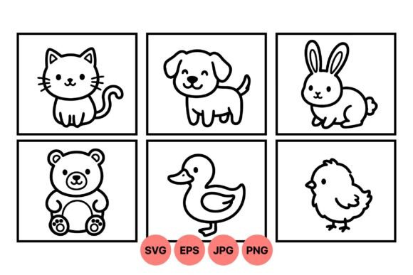 Cute Animal Line Art Bundle