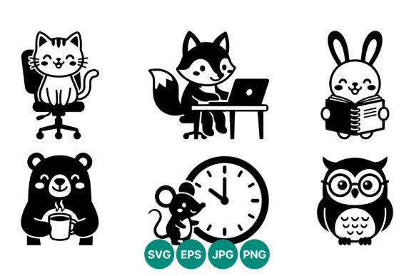 Cute Animal Vector Icons Set