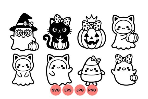 Cute Halloween Ghost Characters