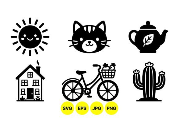 Cute Minimalist Icon Clipart Set