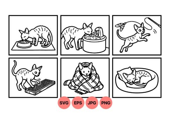Cute Pets Daily Life Clipart
