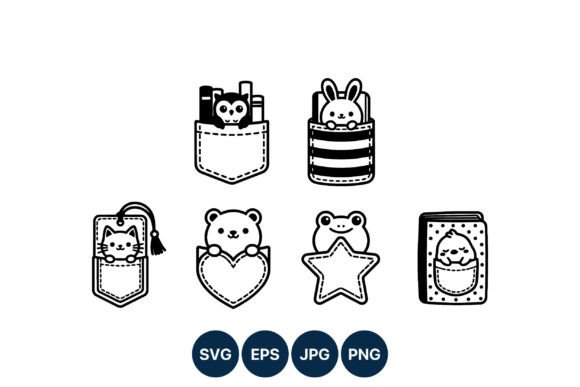 Cute Pocket Animals Black and White