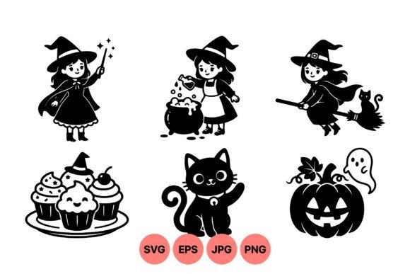 Cute Witch Halloween Clipart