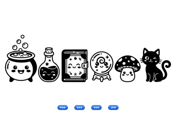 Cute Witchy Clipart Icons