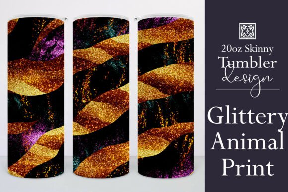 Glittery Tiger Stripes Tumbler Wrap 4