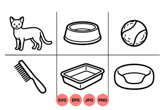 Minimal Pet Care Icon Set