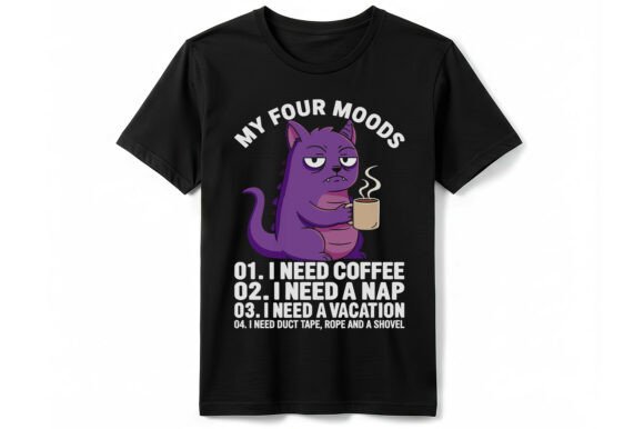 My Four Moods Funny Monster T-shirt