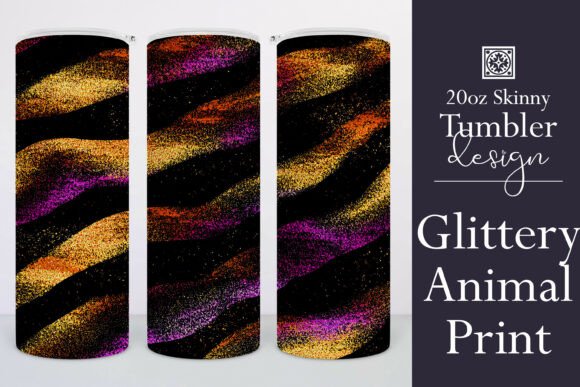 Tiger Stripes Glitter 20oz Tumbler Wrap